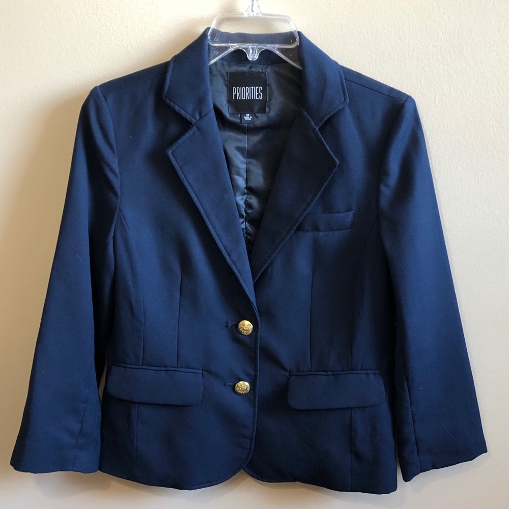 Priorities Blazer Long Sleeve Double Gold Buttons Vent C